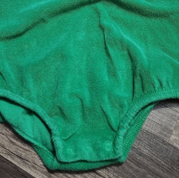 Ralph Lauren Green Terry Cloth Onesie with matching  Peacock Leggings  Size 9mo - Picture 4 of 10